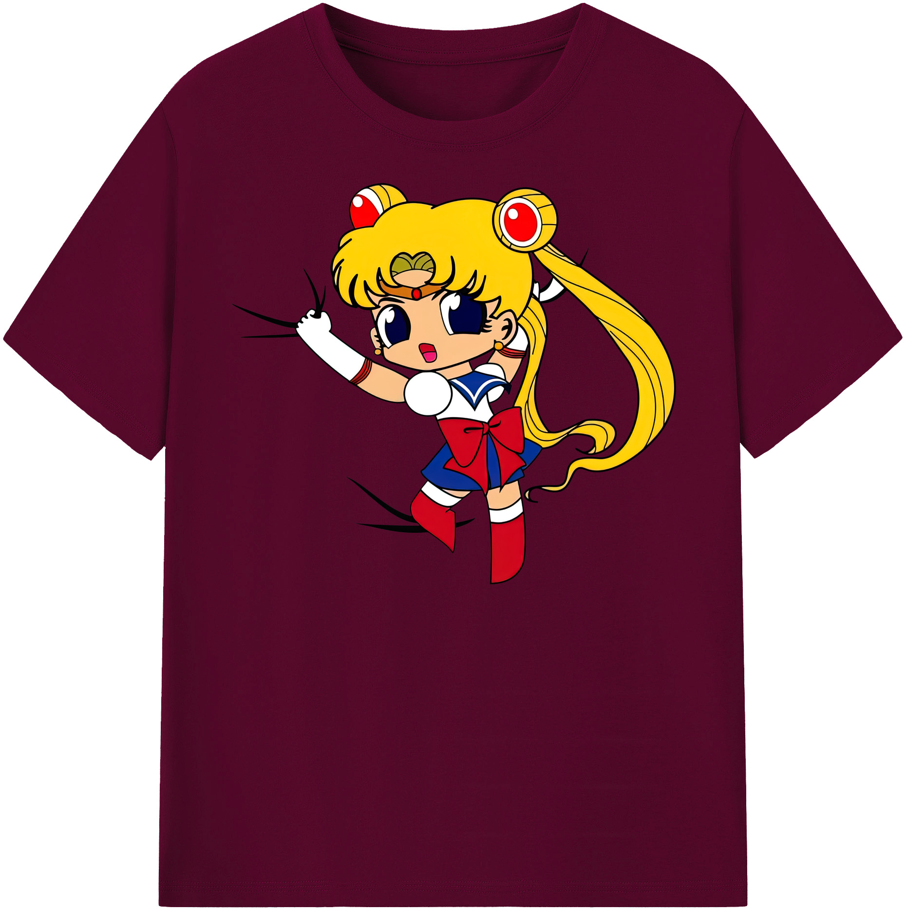 （画像用） 美少女戦士セーラームーン 月野 うさぎ つきの うさぎ Sailor Moon Tsukino Usagi レディースカジュアルプリントTシャツ（綿100％）